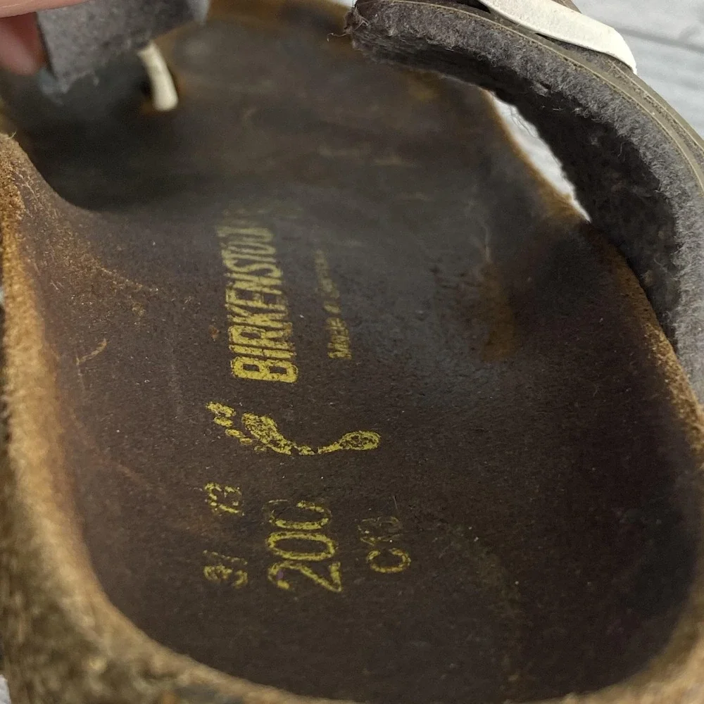 Birkenstock Sandals Girls 13 Silver Gizeh Glitter Thong Flip Flop Buckle Strappy